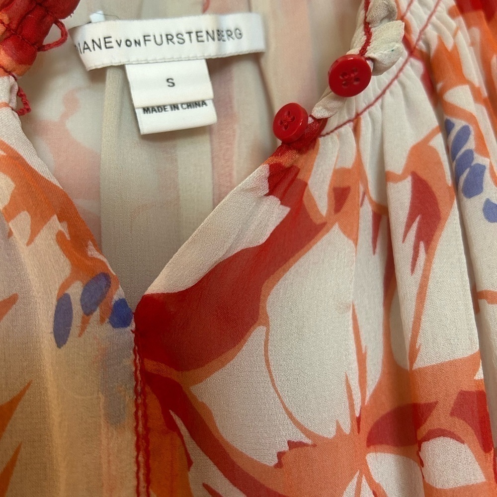 Diane von Furstenberg DVF Jeannette silk blouse Size S - Picture 7 of 14
